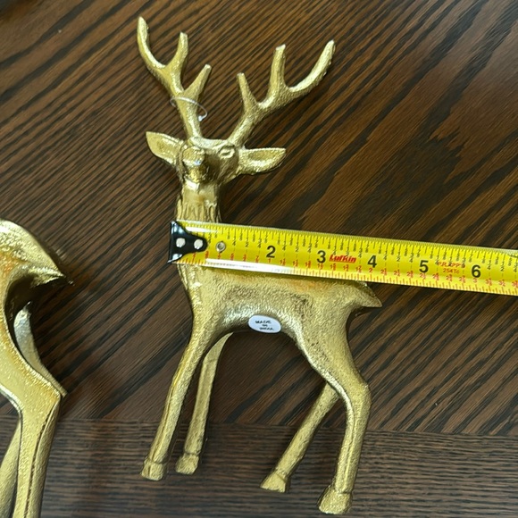 Christmas Gold Metal Deer set new - Picture 10 of 14